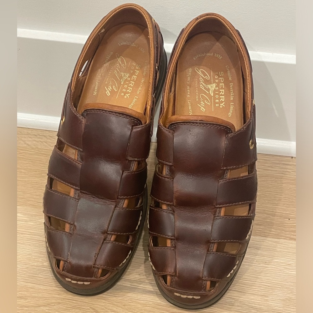 Sperry Men's Brown Leather Sandals 10.5